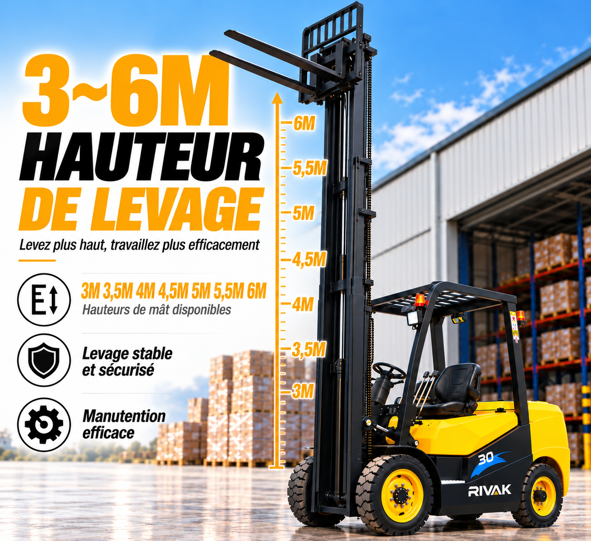 Chariot élévateur électrique 3 tonnes – CPD-30