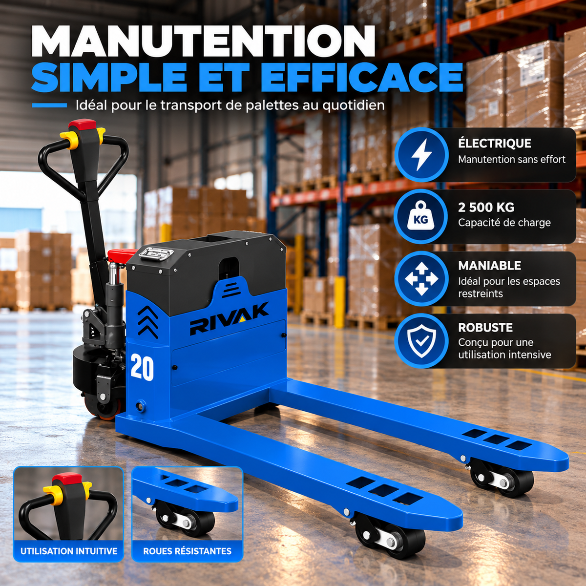 Transpalette tout électrique 2 tonnes – 20-550/685