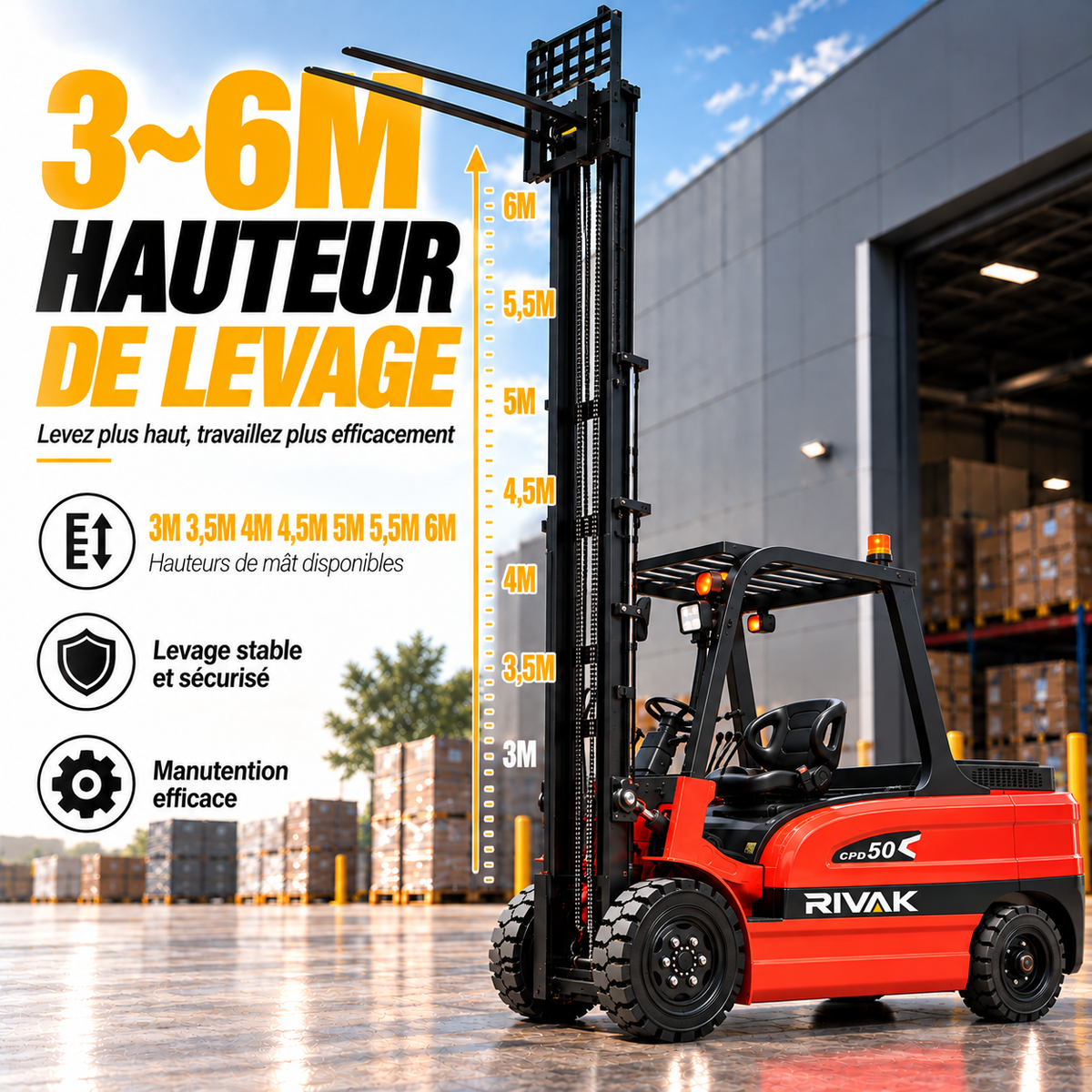 Chariot élévateur électrique 5 tonnes – CPD-50