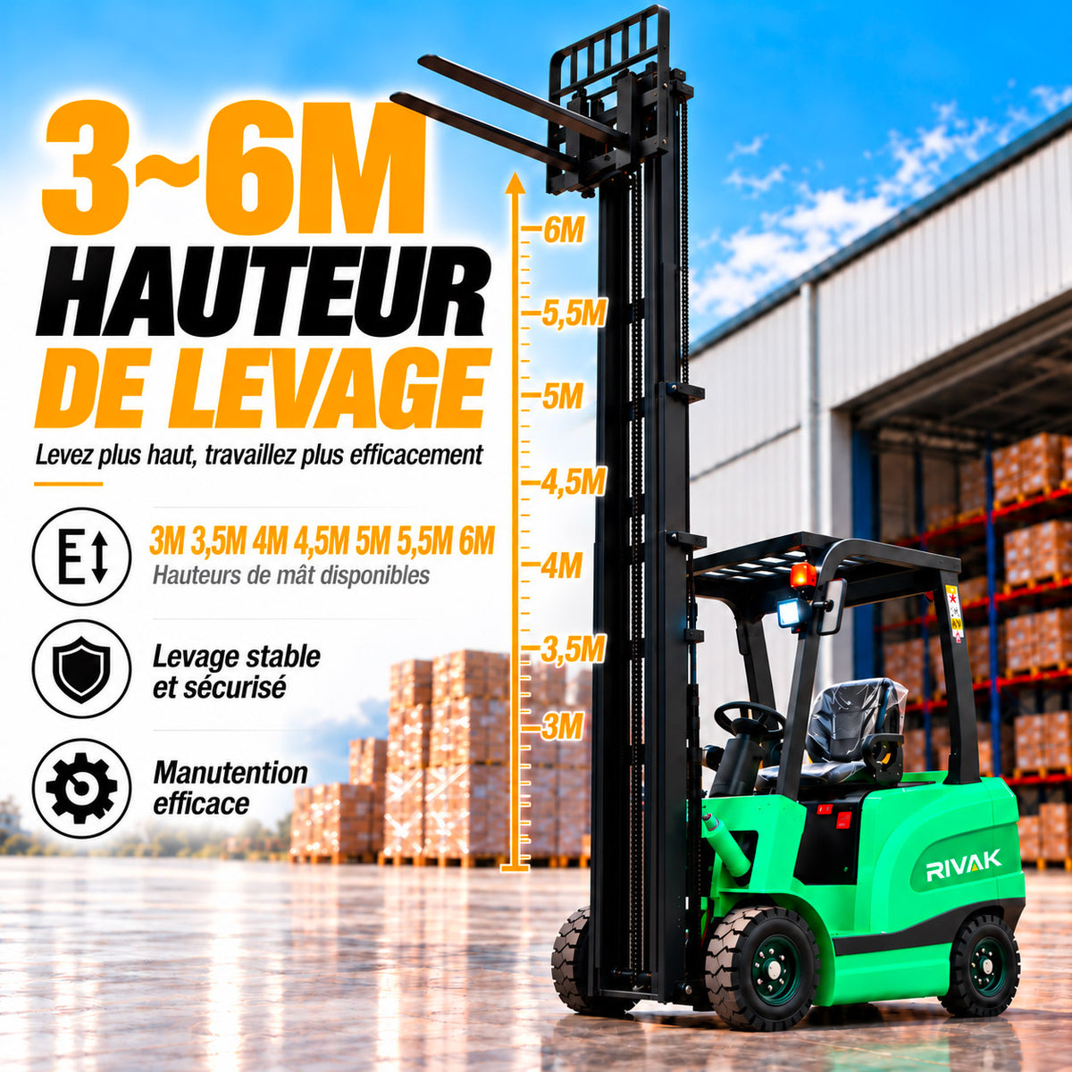 Chariot élévateur électrique 2,5 tonnes – CPD-25
