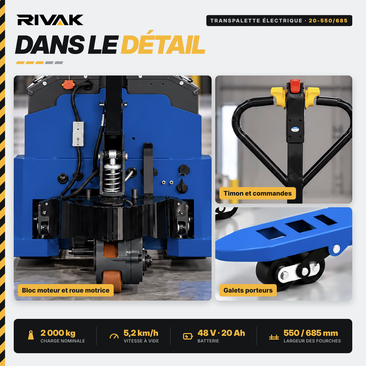 Transpalette tout électrique 2 tonnes – 20-550/685