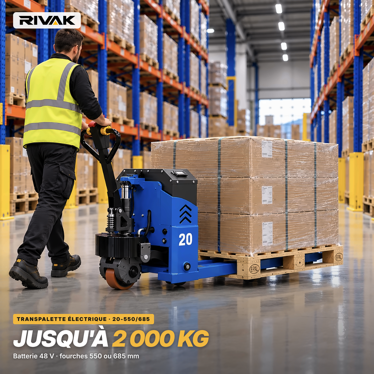Transpalette tout électrique 2 tonnes – 20-550/685