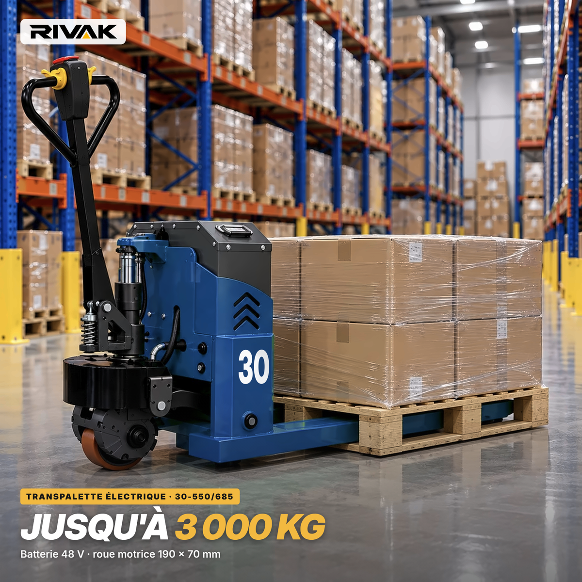 Transpalette tout électrique 3 tonnes – 30-550/685